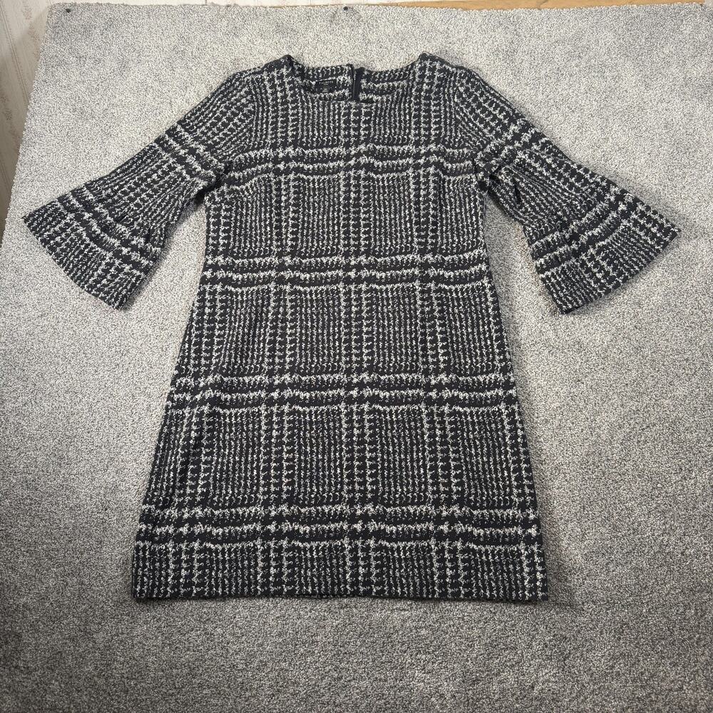 Talbots Sweater Dress 16P Plaid Classic Preppy Mod Business Casual Dark Academia